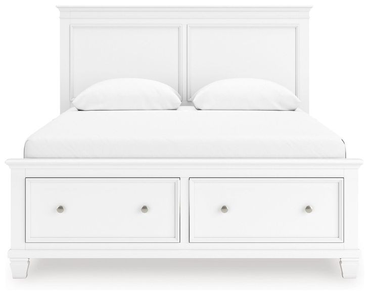 Fortman White Queen Storage Panel Bed