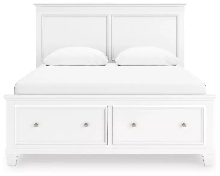 Fortman White Queen Storage Panel Bed