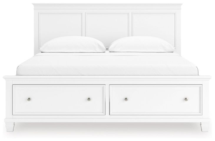 Fortman White California King Storage Panel Bed
