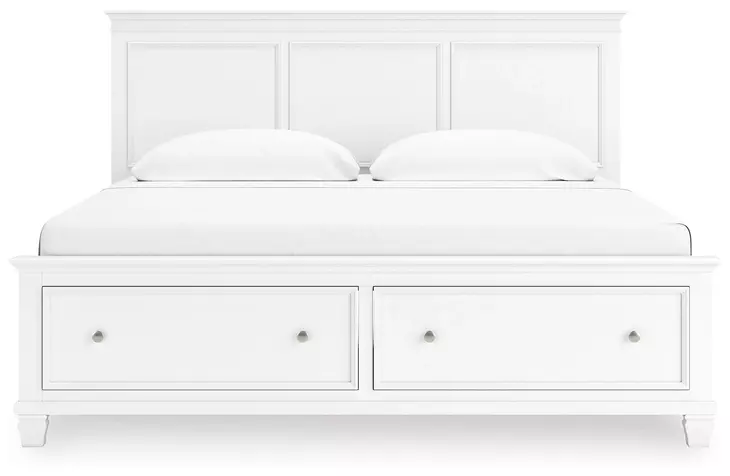 Fortman White King Storage Panel Bed