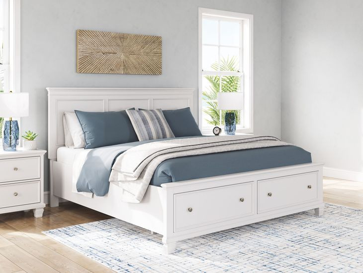 Fortman White King Storage Panel Bed