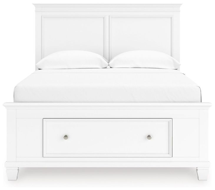 Fortman White Full Storage Panel Bed