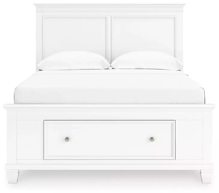 Fortman White Full Storage Panel Bed