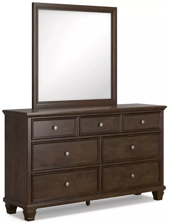 ashley furniture signature design quinden dresser 7 drawer dark brown Danabrin and Mirror, Bed Size:Queen