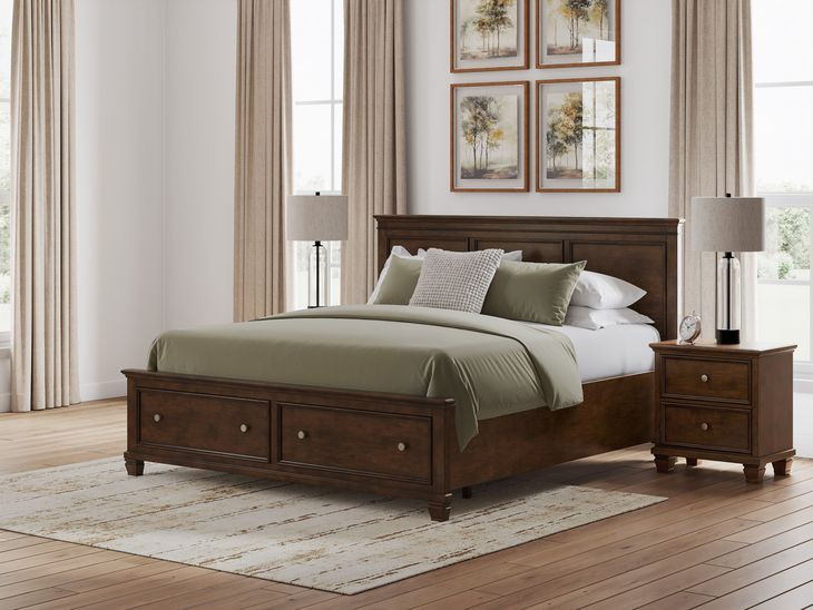 Danabrin Brown King Storage Panel Bed
