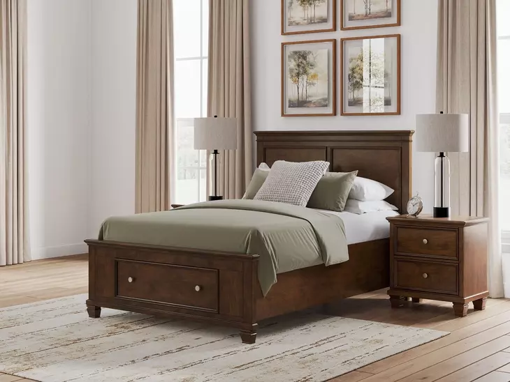 Danabrin Brown Full Storage Panel Bed