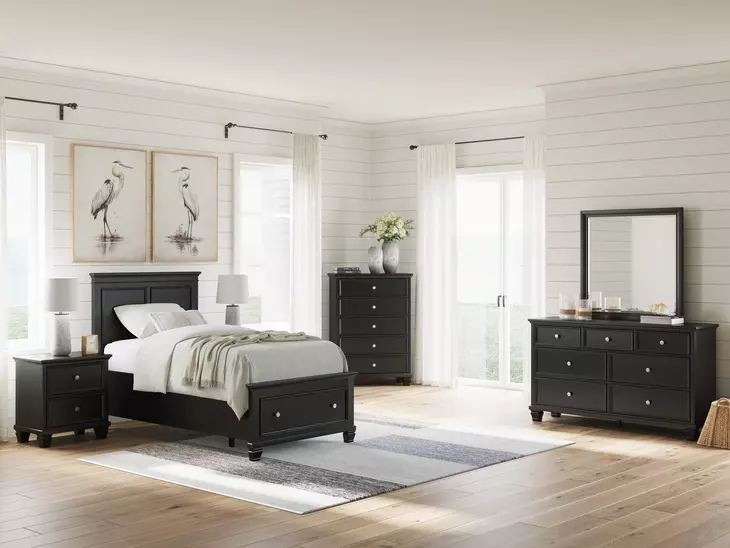 Lanolee Black Youth Storage Panel Bedroom Set