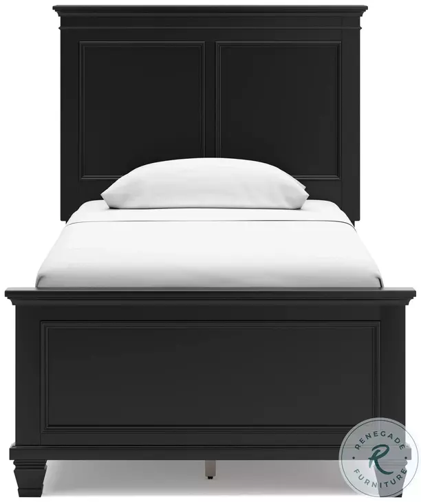 Lanolee Black Twin Panel Bed