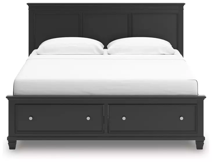 Lanolee Black King Storage Panel Bed
