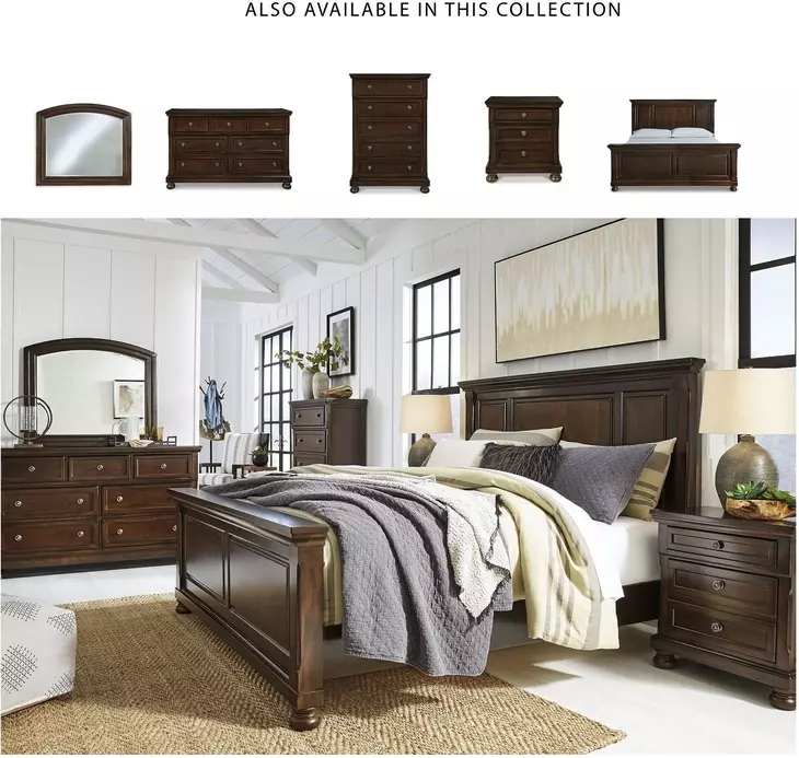 Porter Rustic Brown King Panel Bed