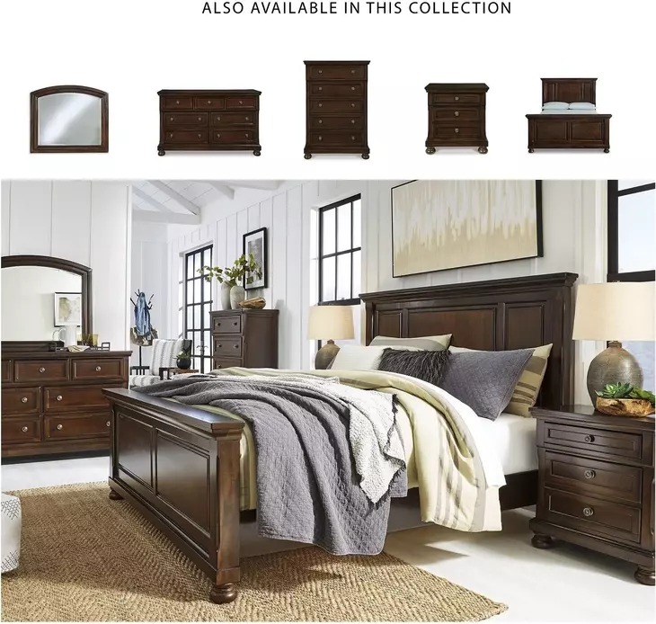 Porter Rustic Brown Queen Panel Bed
