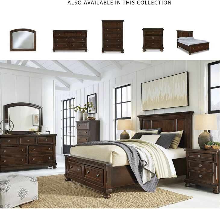 Porter Rustic Brown Queen Panel Storage Bed