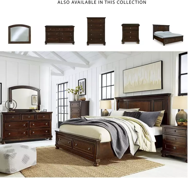 Porter Rustic Brown King Panel Storage Bed