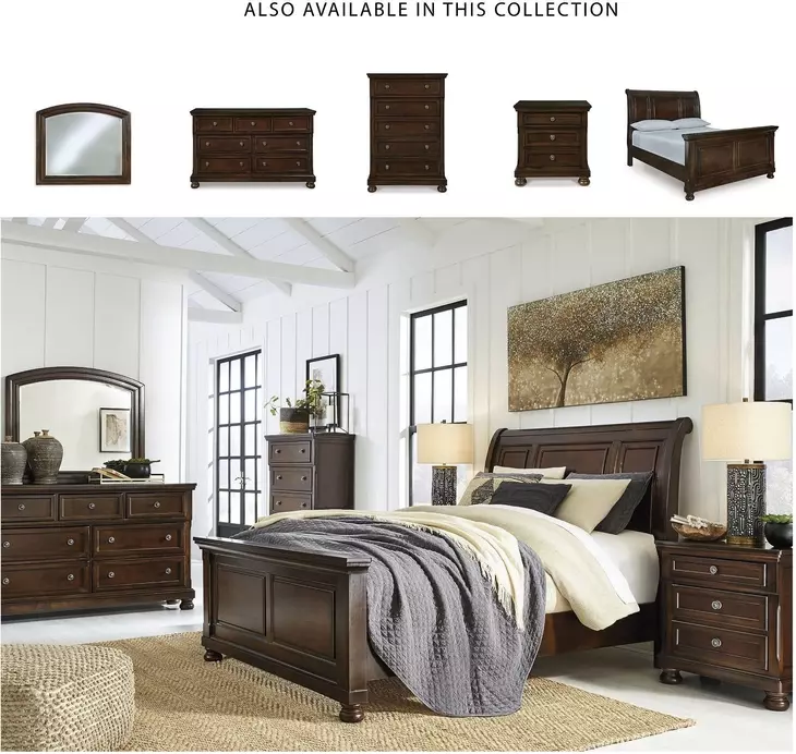 Porter Rustic Brown Queen Sleigh Bed