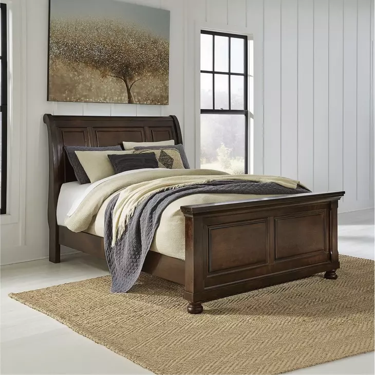 Porter Rustic Brown Queen Sleigh Bed