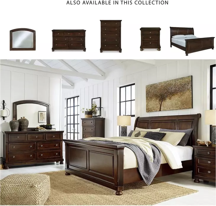 Porter Rustic Brown King Sleigh Bed