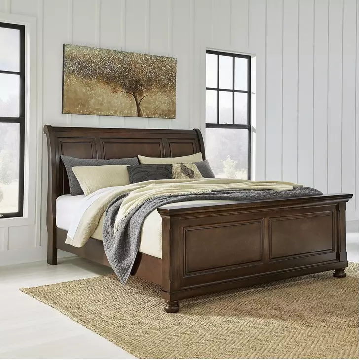 Porter Rustic Brown King Sleigh Bed