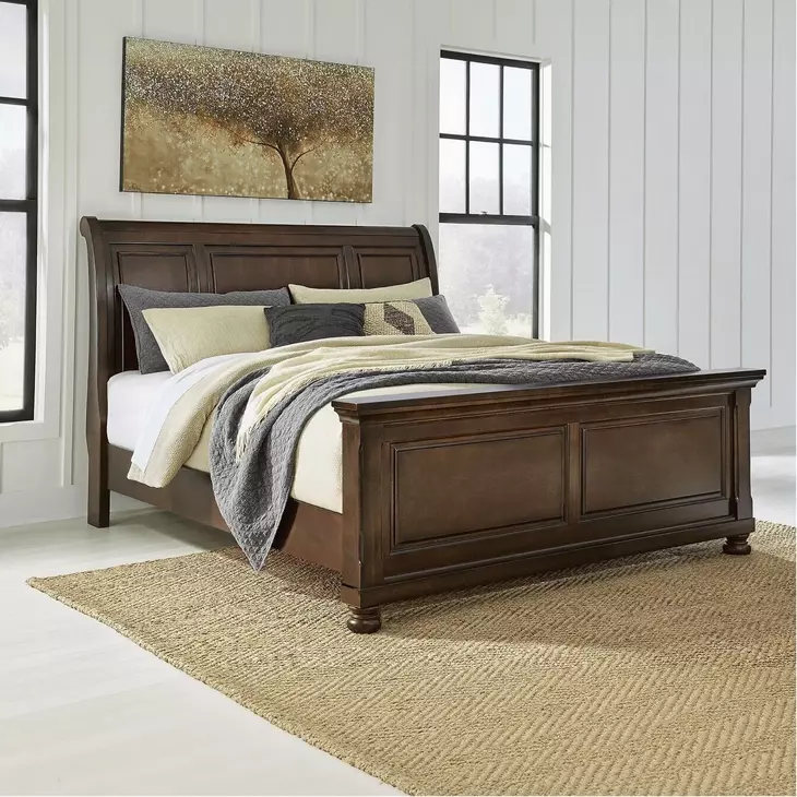 Porter Rustic Brown California King Sleigh Bed