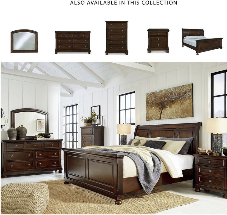 Porter Rustic Brown California King Sleigh Bed