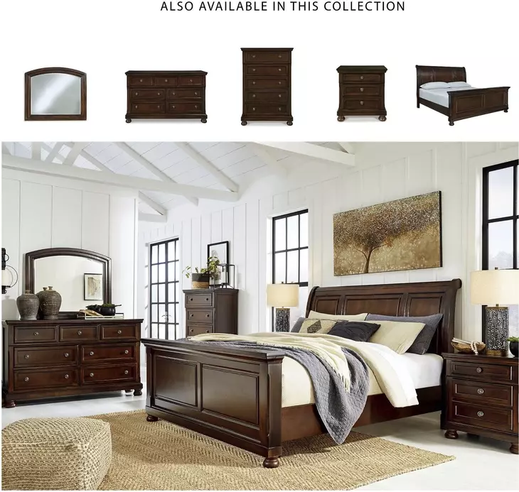 Porter Rustic Brown California King Sleigh Bed