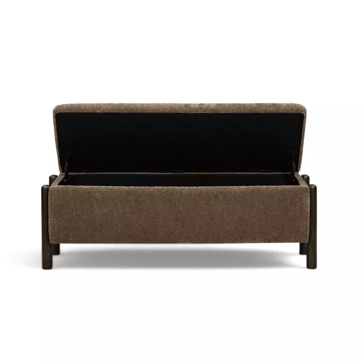 Abby Brown Upholstered Storage Accent Bench