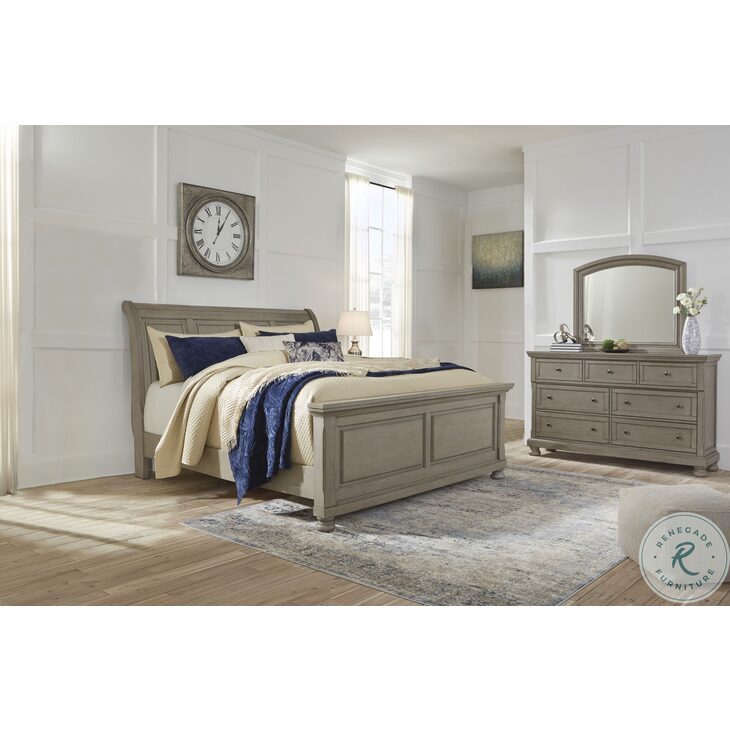Lettner Light Gray Queen Sleigh Bed From Ashley Furniture | Coleman ...