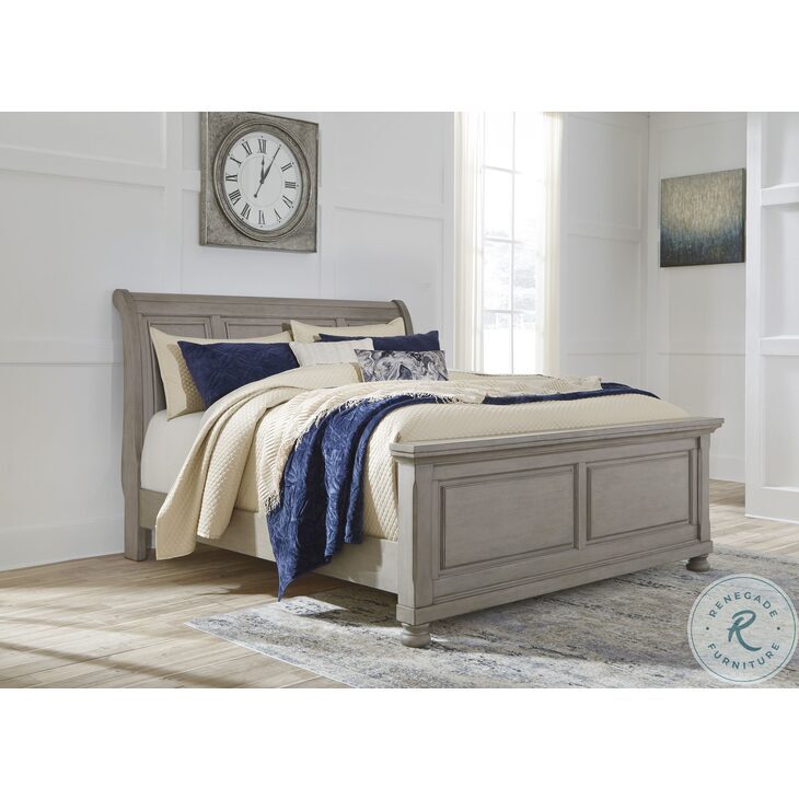 Lettner Light Gray Queen Sleigh Bedroom Set from Ashley Furniture ...