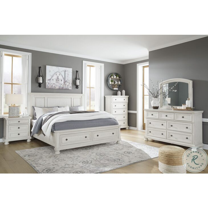 Robbinsdale Antique White Queen Panel Storage Bedroom Set from Ashley ...