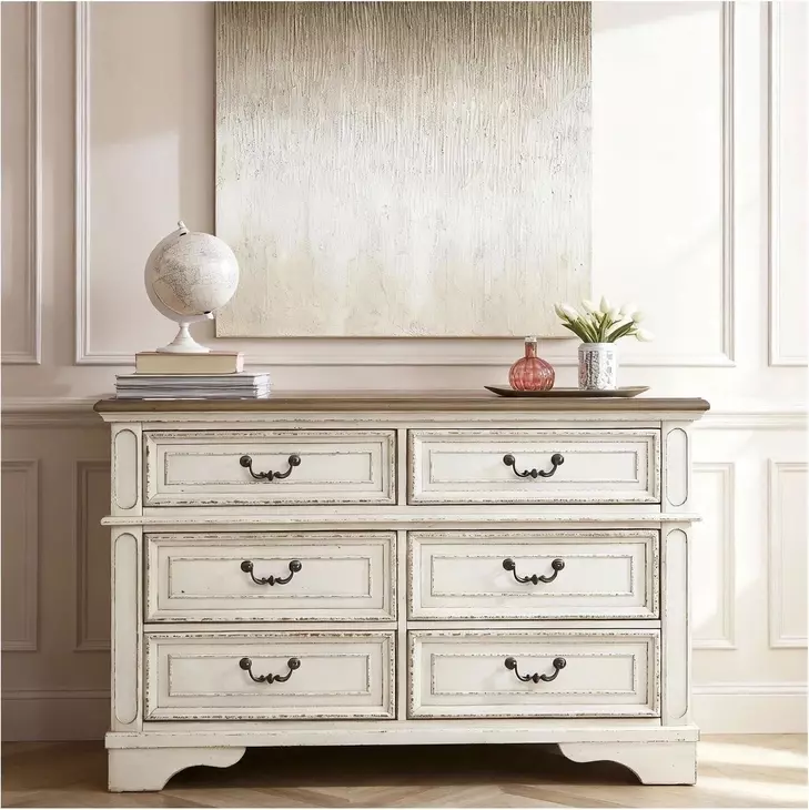 Realyn Chipped White Youth Dresser