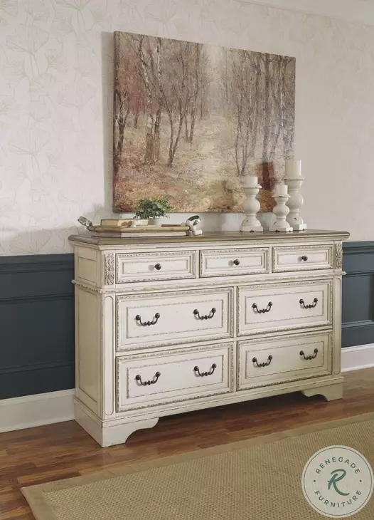 Realyn Chipped White Dresser