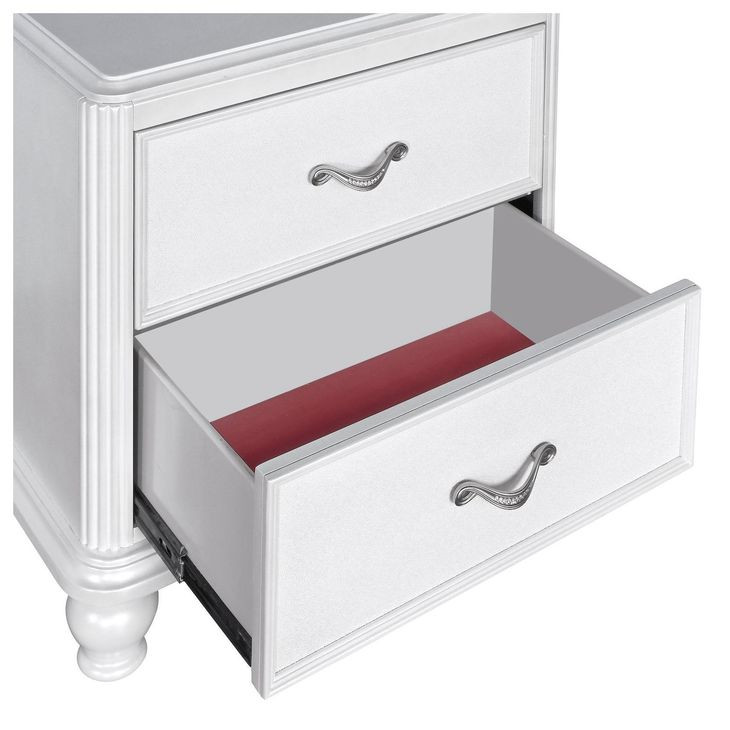 B00764 White 2 Drawer Nightstand
