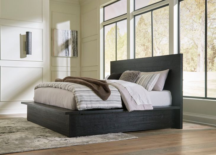 Londer Black King Panel Bed