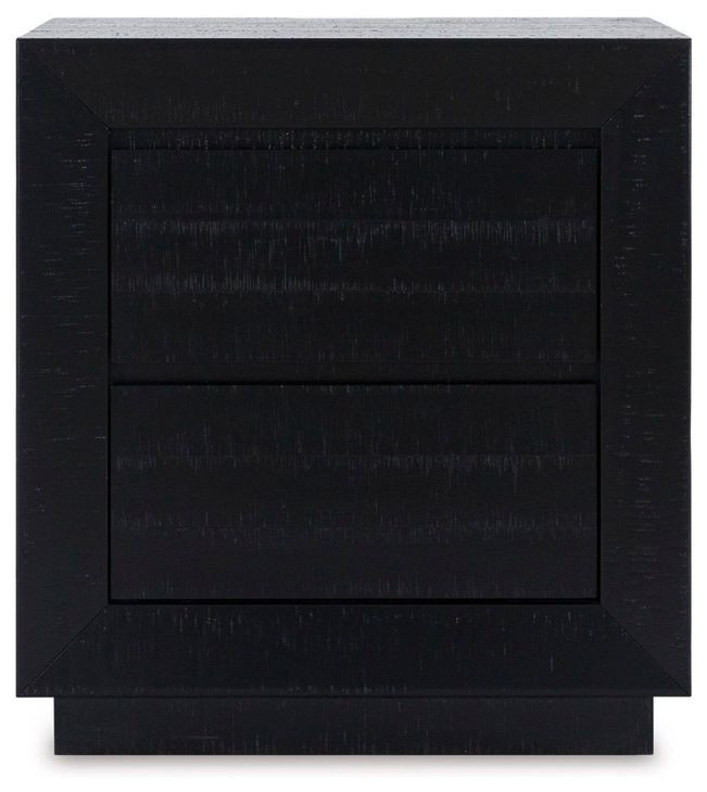 Londer Black 2 Drawer Nightstand with USB Charging