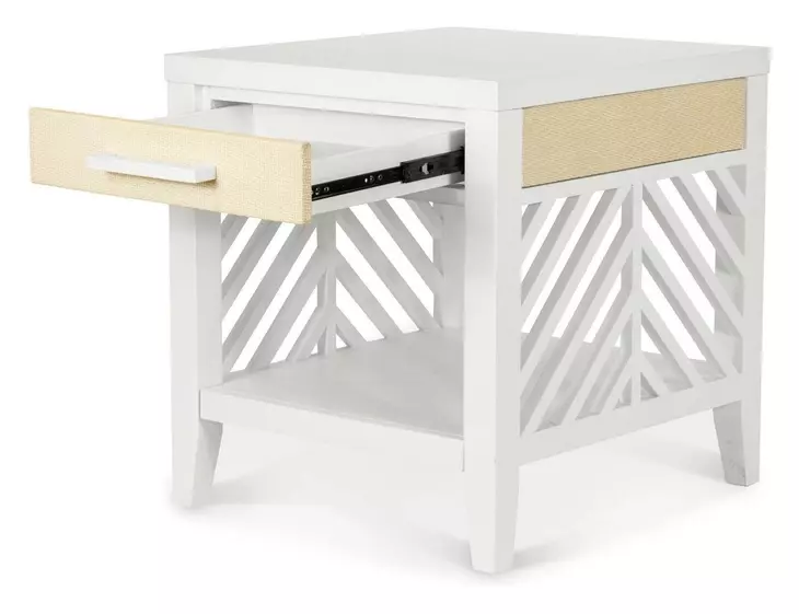 Miramar Sand and Stark White Rectangular End Table