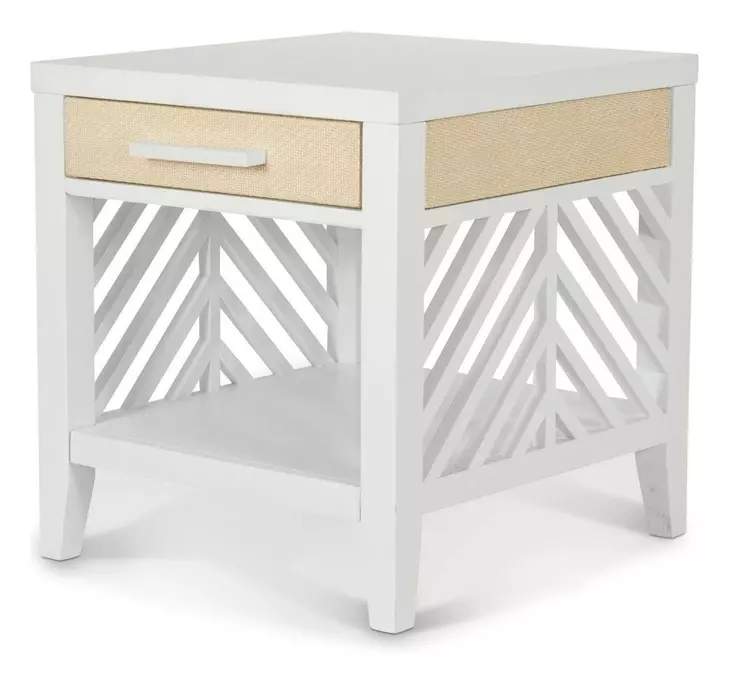 Miramar Sand and Stark White Rectangular End Table