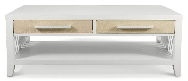 Miramar Sand and Stark White Rectangular Occasional Table Set with Casters