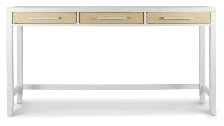 Miramar Sand and Stark White Rectangular Console Table with USB Charging