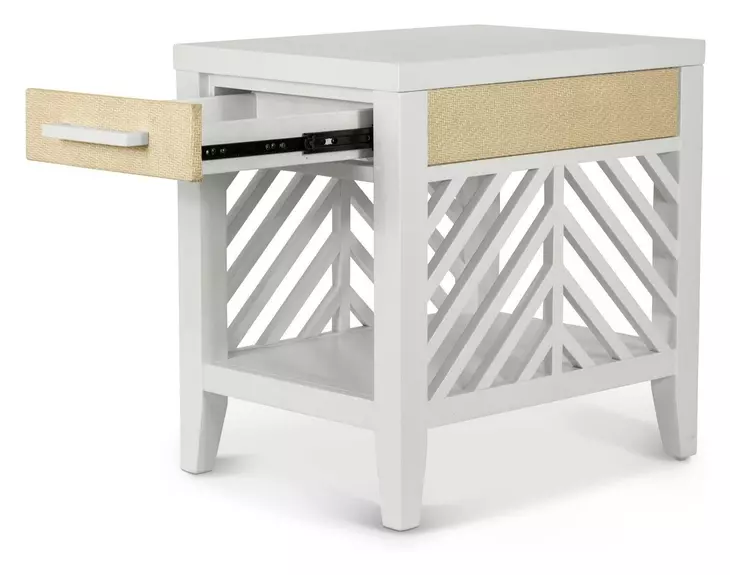 Miramar Sand and Stark White Rectangular Chairside Table