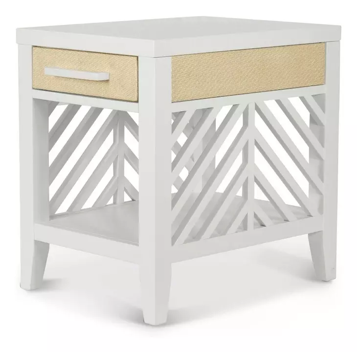 Miramar Sand and Stark White Rectangular Chairside Table