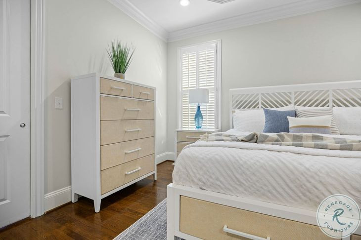 Oceanview Sand and Stark White 6 Drawer Woven Chest