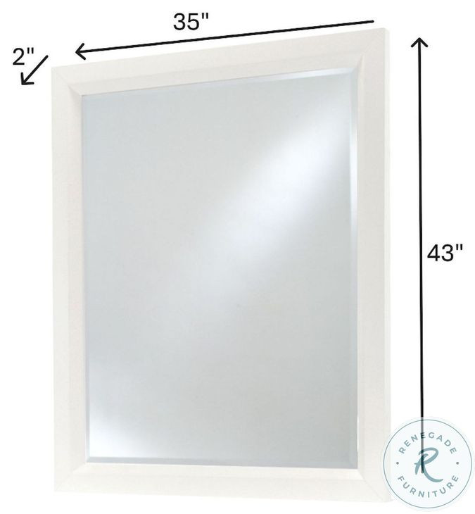 Oceanview Sand and Stark White Rectangular Dresser Mirror