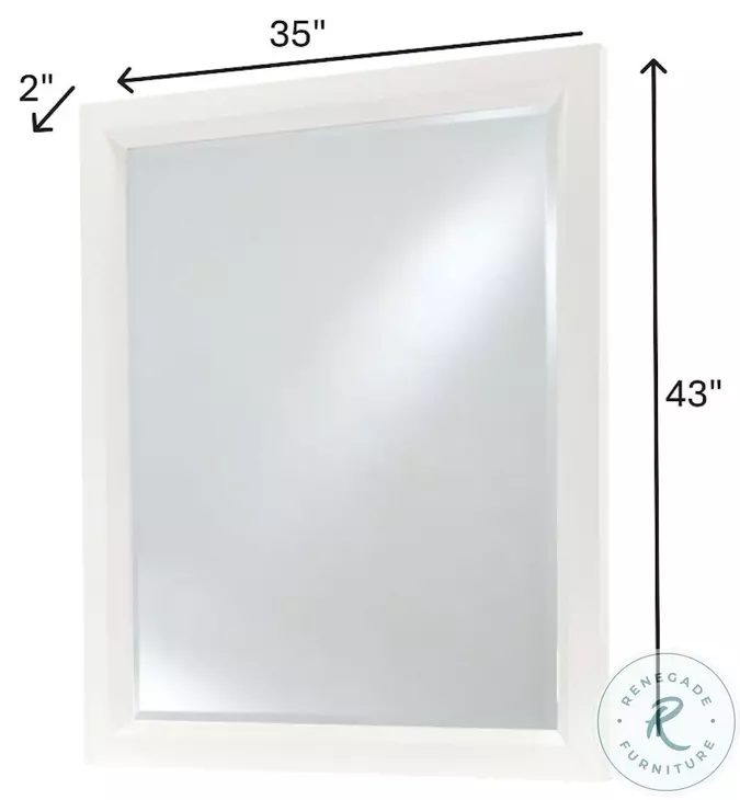 Oceanview Sand and Stark White Rectangular Dresser Mirror