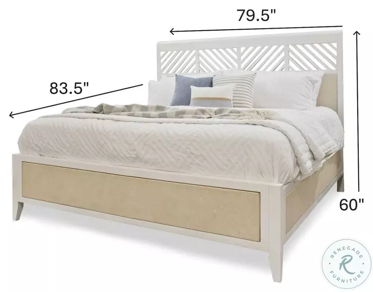 Oceanview Sand and Stark White King Panel Bed