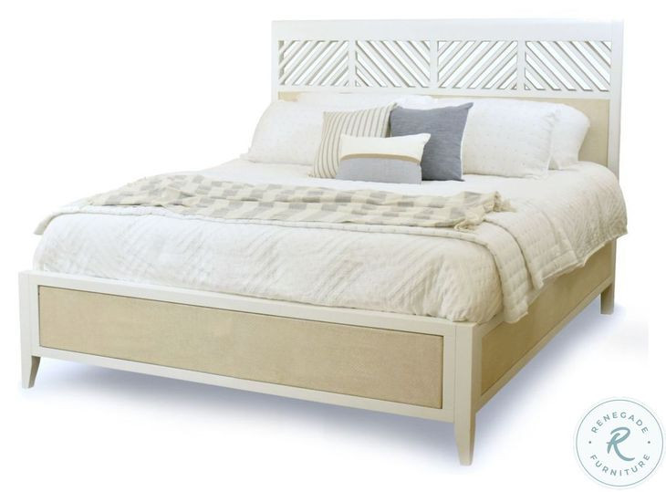 Oceanview Sand and Stark White Queen Panel Bed