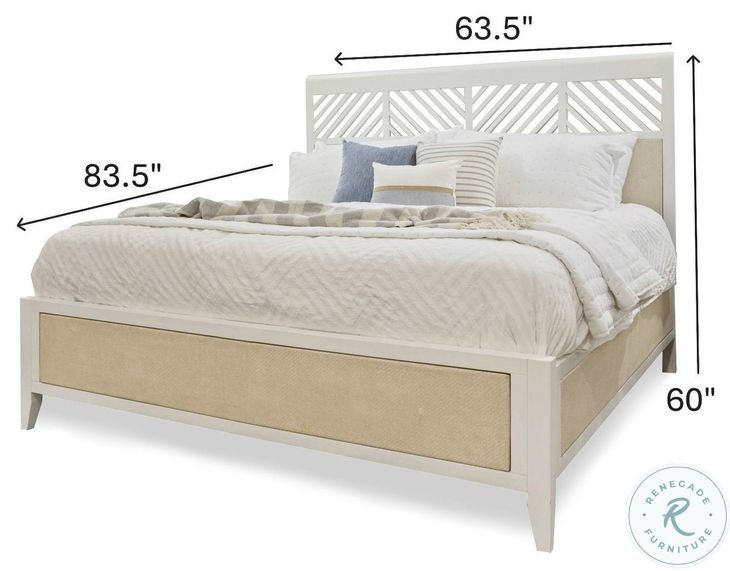 Oceanview Sand and Stark White Queen Panel Bed