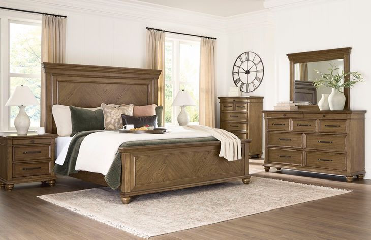 Drojan Medium Brown Panel Bedroom Set