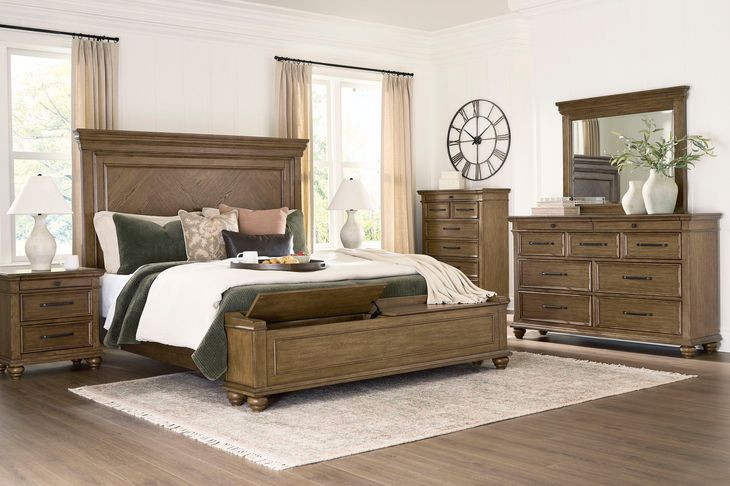 Drojan Medium Brown Queen Storage Panel Bed