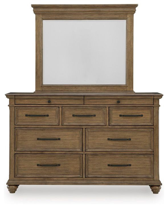 Drojan Medium Brown Dresser and Mirror