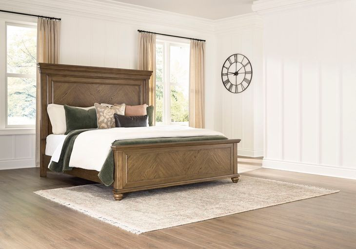 Drojan Medium Brown California King Panel Bed