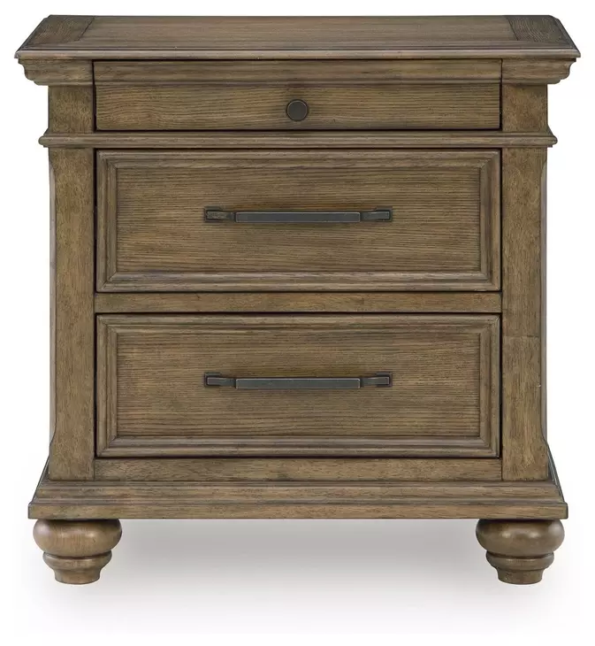 Waynely Rich Medium Brown 3 Drawer Nightstand